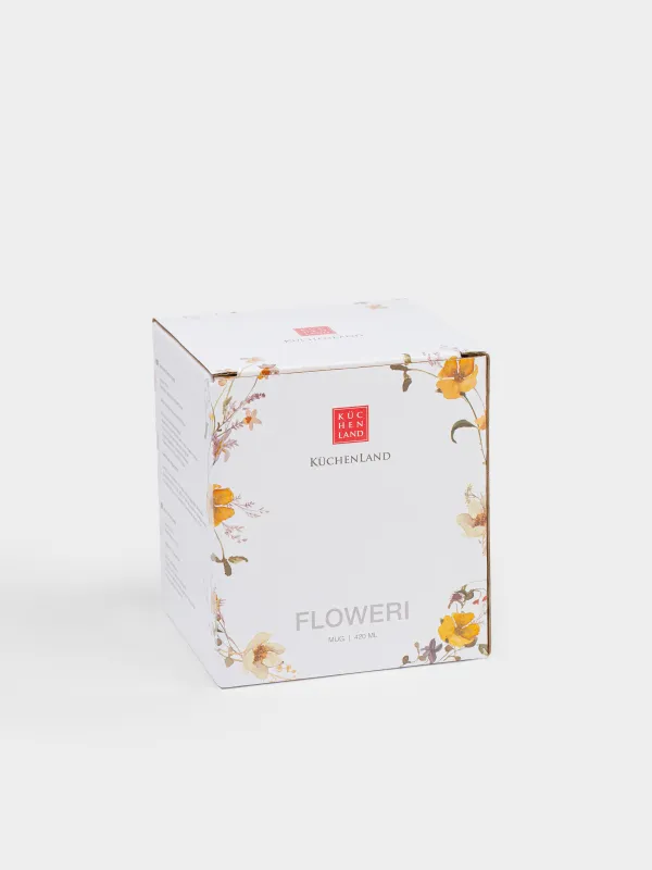 Кружка, 420 мл, фарфор N, белая, Желтые цветы, Floweri, image-5
