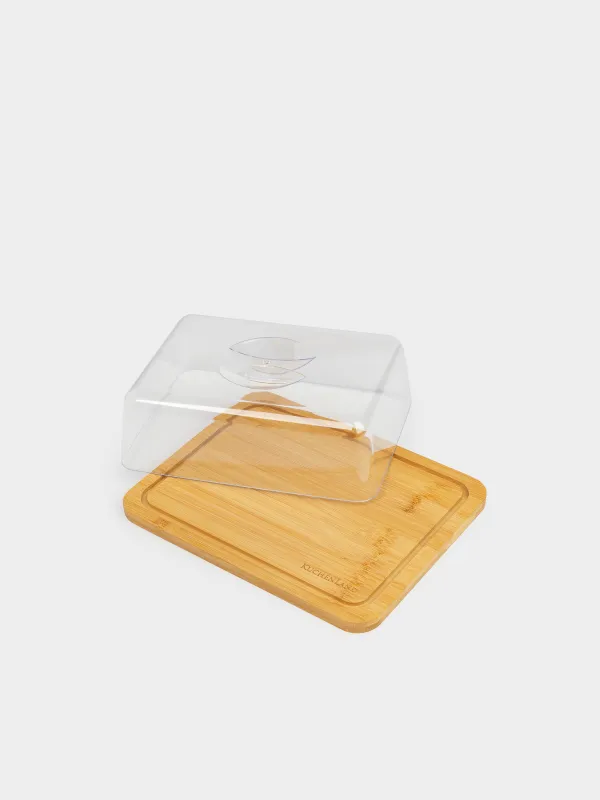 Блюдо с крышкой, 23x17 см, бамбук/пластик, прямоугольное, Bamboo, image-3