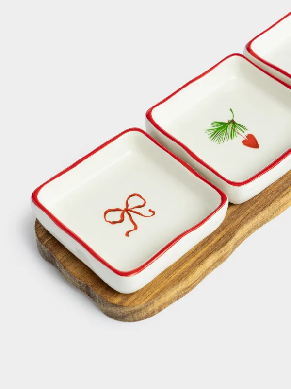 Набор для закусок, 3 предмета, на подставке, Банты, Festive table, image-2