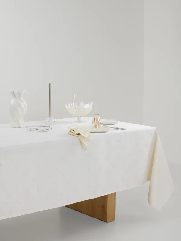 Скатерть, 160х160 см, жаккард, полиэстер, молочная, Банты, Jacquard bow, image-4