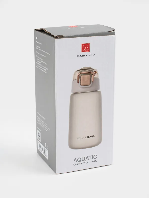 Бутылка для воды, 500 мл, пластик, бежевая, Aquatic, image-7