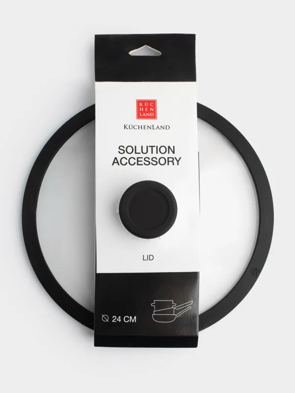 Крышка, 24 см, стекло Т/силикон, Solution accessory, image-3