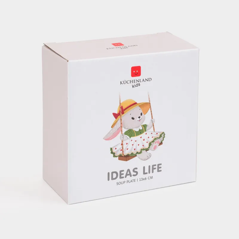 Тарелка суповая, 13х6 см, Крольчиха на качелях, Ideas life, image-4