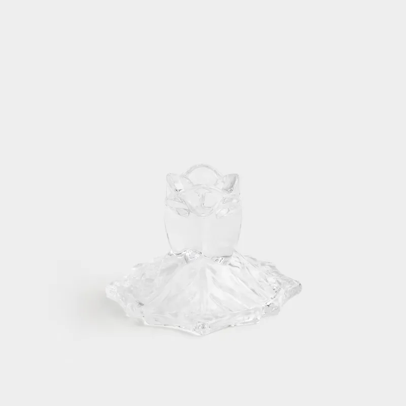 Подсвечник, 9x7 см, для тонкой свечи, стекло Р, Цветок, Fleur