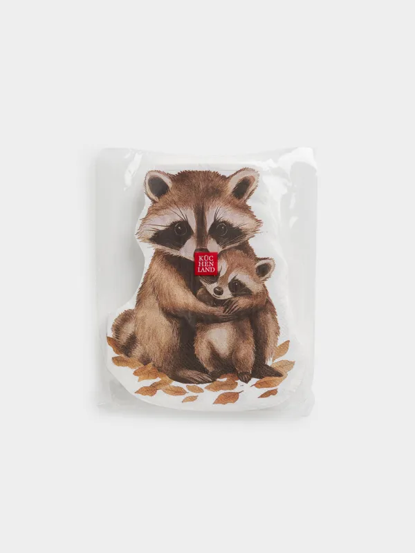 Салфетки бумажные, 27х33 см, 20 шт, Еноты, Raccoon, image-3