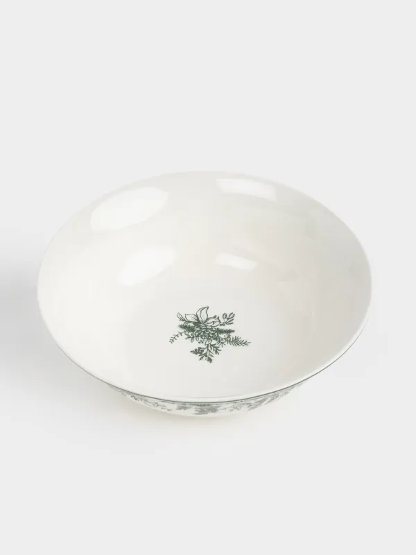 Салатник, 23х7 см, 1,2 л, фарфор N, бело-зеленый, Зимний букет, Winter lace, image-2