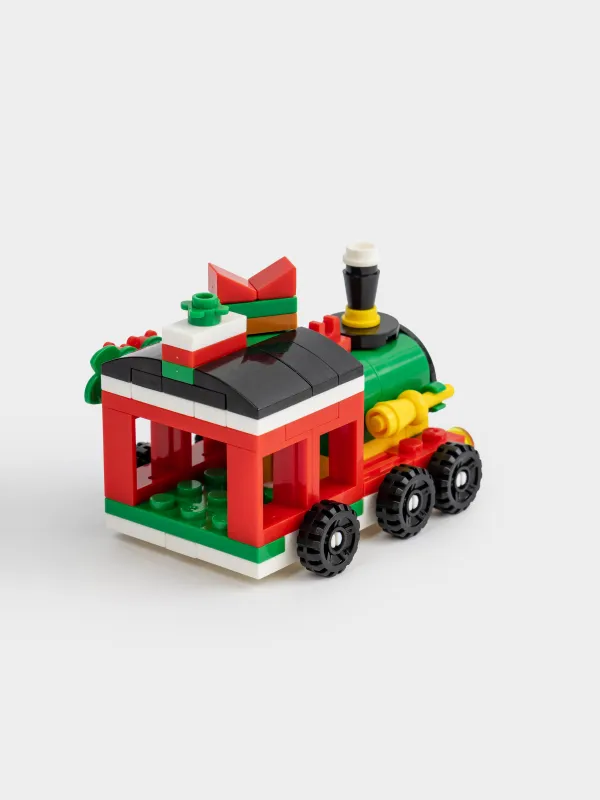 Конструктор, 8х6 см, 103 детали, пластик, цветной, Паровоз, Hobby kids, image-4