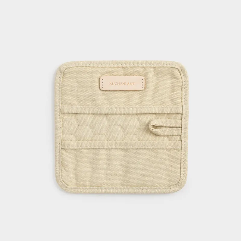 Прихватка, 18x18 см, хлопок/полиэстер, квадратная, молочная, Stitch kitchen