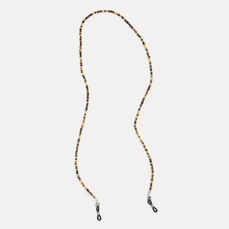 Цепочка для очков, 71 см, бисер/металл, цветная, Pearl color