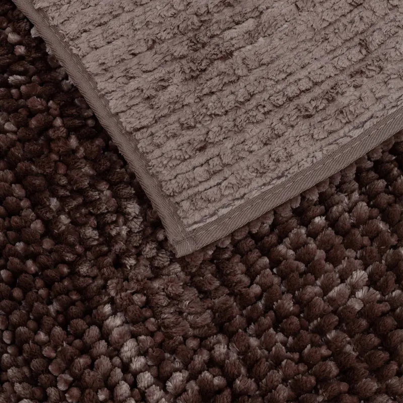 Коврик, 50х80 см, противоскользящий, полиэстер, коричневый, Fluff, image-3