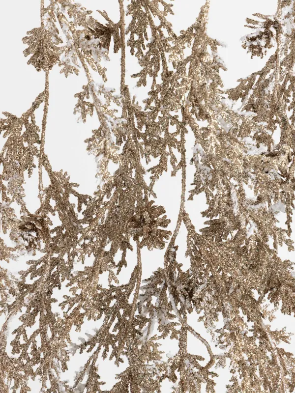 Ветка декоративная, 60 см, пластик/металл, Conifer champagne, image-1