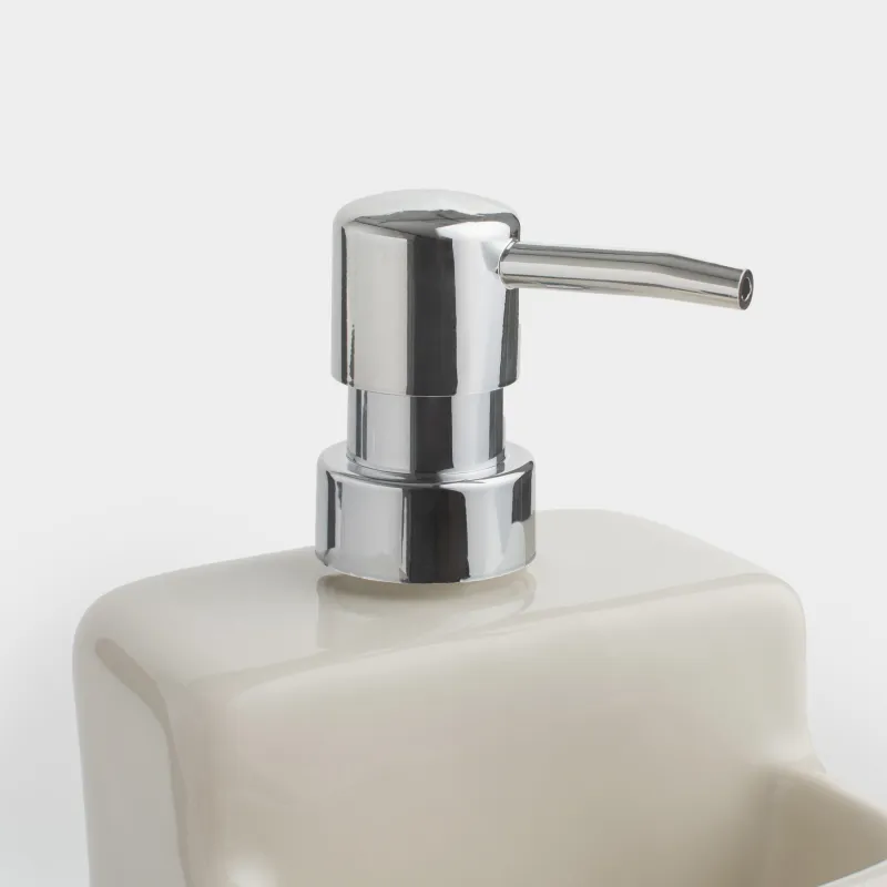 Диспенсер для моющего средства, 550 мл, органайзер, керамика/пластик, бежевый, Galori, image-5