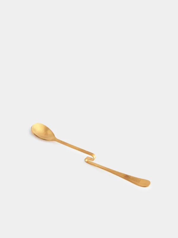 Ложка чайная, 20 см, с изогнутой ручкой, сталь, золотистая, Classic gold, image-2