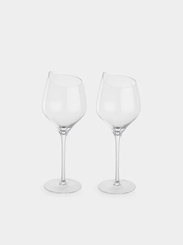 Бокал для белого вина, 400 мл, 2 шт, кристальное стекло, Charm L wavy, image-0