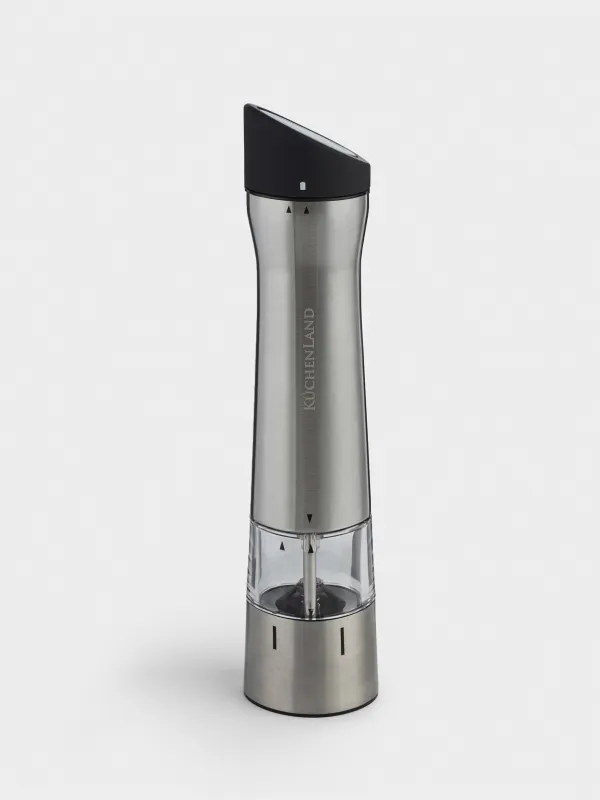 Мельница для специй, 24 см, электрическая, сталь/пластик, LED B, скошенная, Classic, image-0