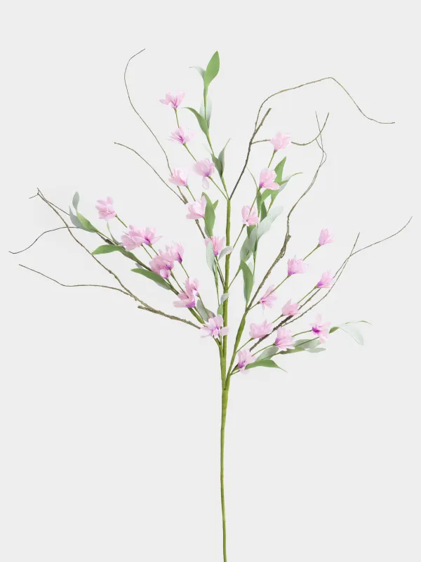 Ветка декоративная, 80 см, полиэтилен, Розовые цветы, Flower garden, image-1