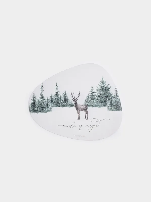 Салфетка под приборы, 37х45 см, Олень в лесу, Rock print, image-0