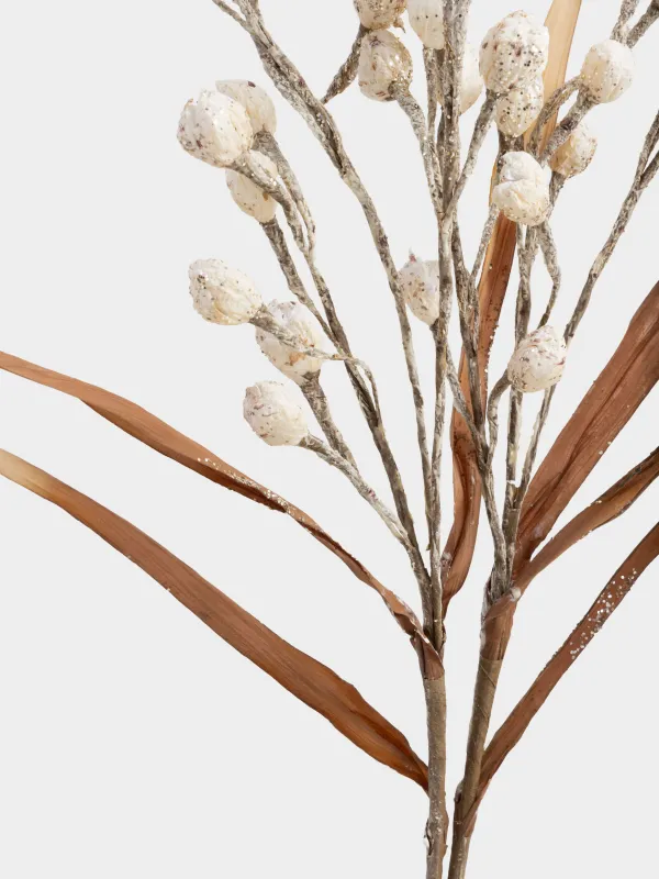 Ветка декоративная, 90 см, пластик/бумага, Белые цветы, Flower garden, image-3