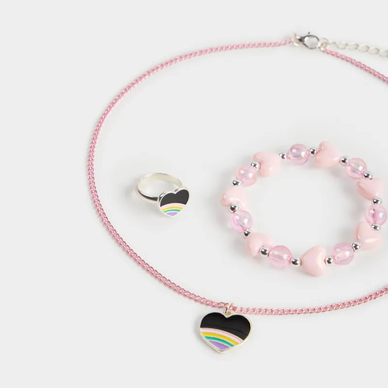 Набор украшений, детский, 3 пр, металл/акрил, Сердце, Views kids 