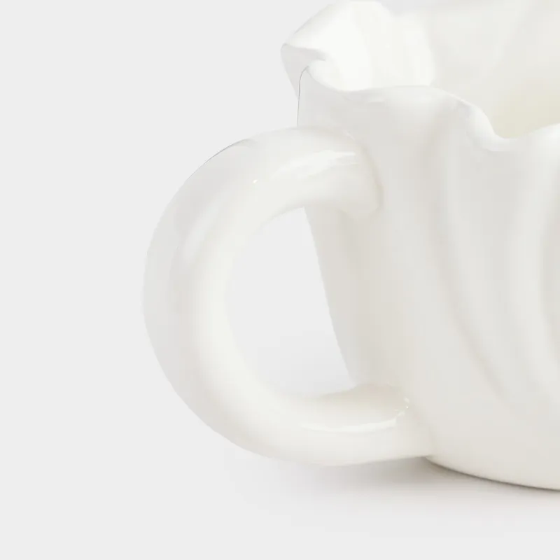 Кружка, 350 мл, керамика, молочная, Мятый эффект, Crumple, image-2