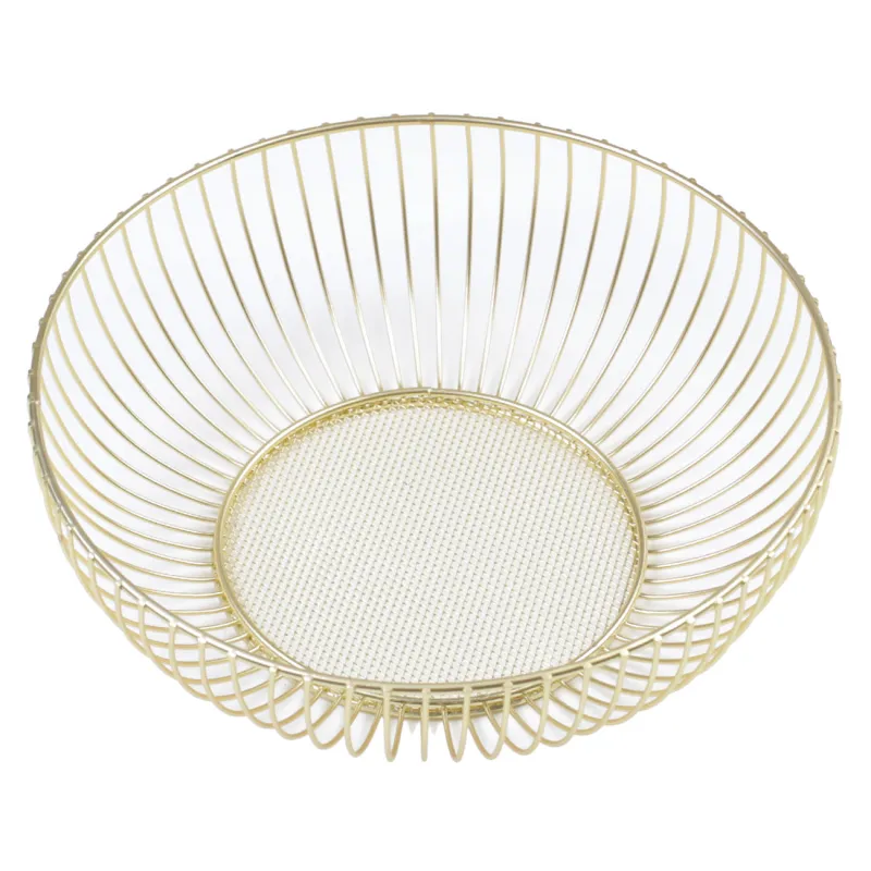 Корзина для фруктов, 25 см, металл, золотистая, Twist gold, image-2