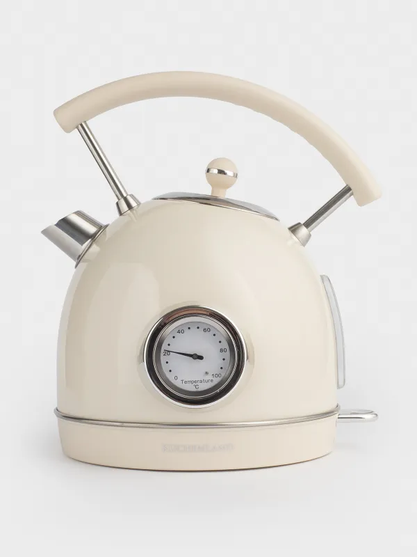 Чайник электрический, 1,8 л, 1850-2200 Вт, сталь/пластик, бежевый, Vintage kitchen, image-0