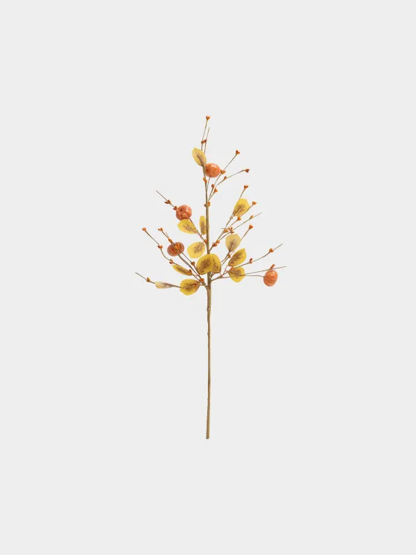 Ветка декоративная, 60 см, Тыквы с ягодами, Forest symphony decor, image-0