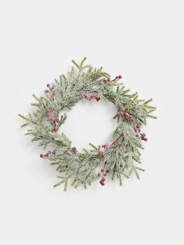 Венок декоративный, 13/30 см, полиэтилен/пенопласт, Red berry, image-0