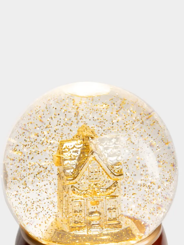 Снежный фонарь, 15 см, с подсветкой, Домик, Champagne style, image-2