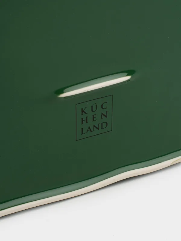 Форма для запекания, 26х19 см, керамика, прямоугольная, зеленая, Лошадка, Christmas green, image-8