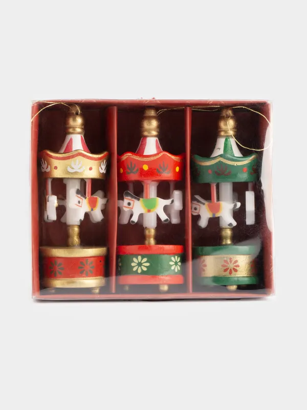 Набор елочных игрушек, 8 см, МДФ, Figure christmas, image-5