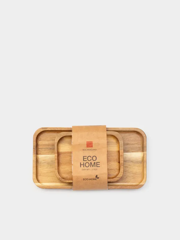 Набор блюд, 12/20 см, 2 шт, дерево, прямоугольное, Eco home, image-8