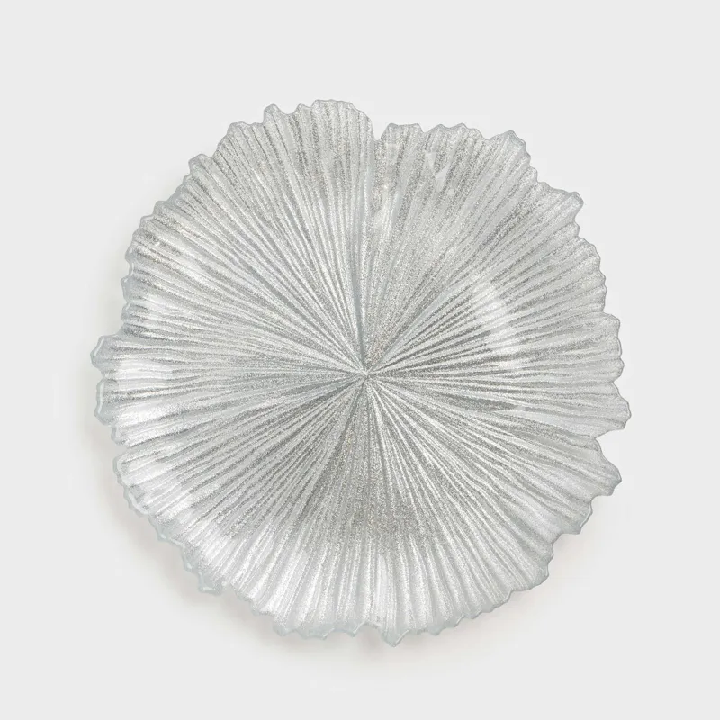 Тарелка обеденная, 28 см, стекло Р, серебристая, Verge