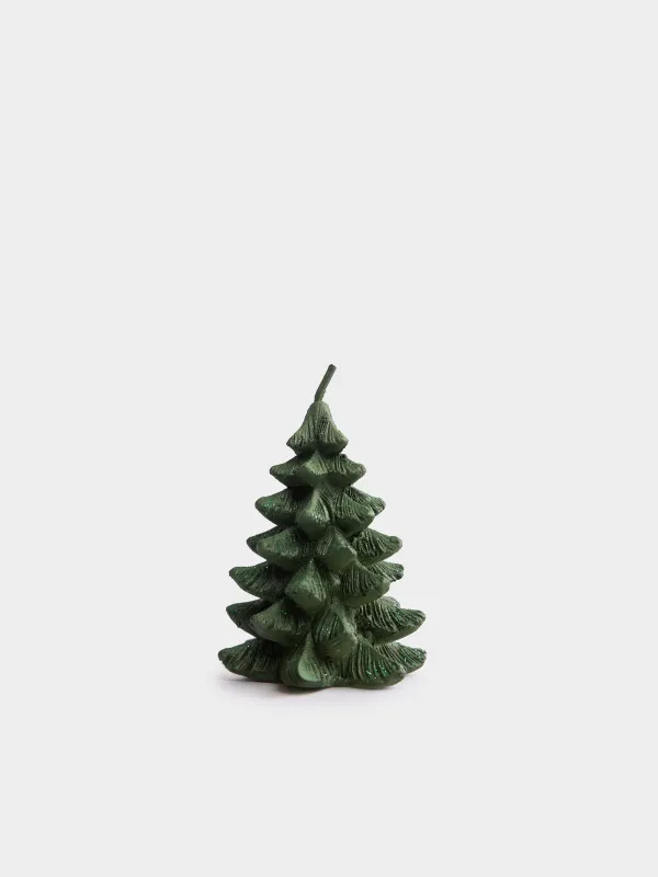 Свеча, 5х8 см, с блестками, Елка, Fir candle, image-0