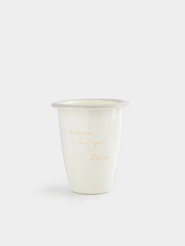 Стакан, 12 см, 470 мл, металл эмалированный, молочный, Wonderful Time, Autumn enamel, image-0