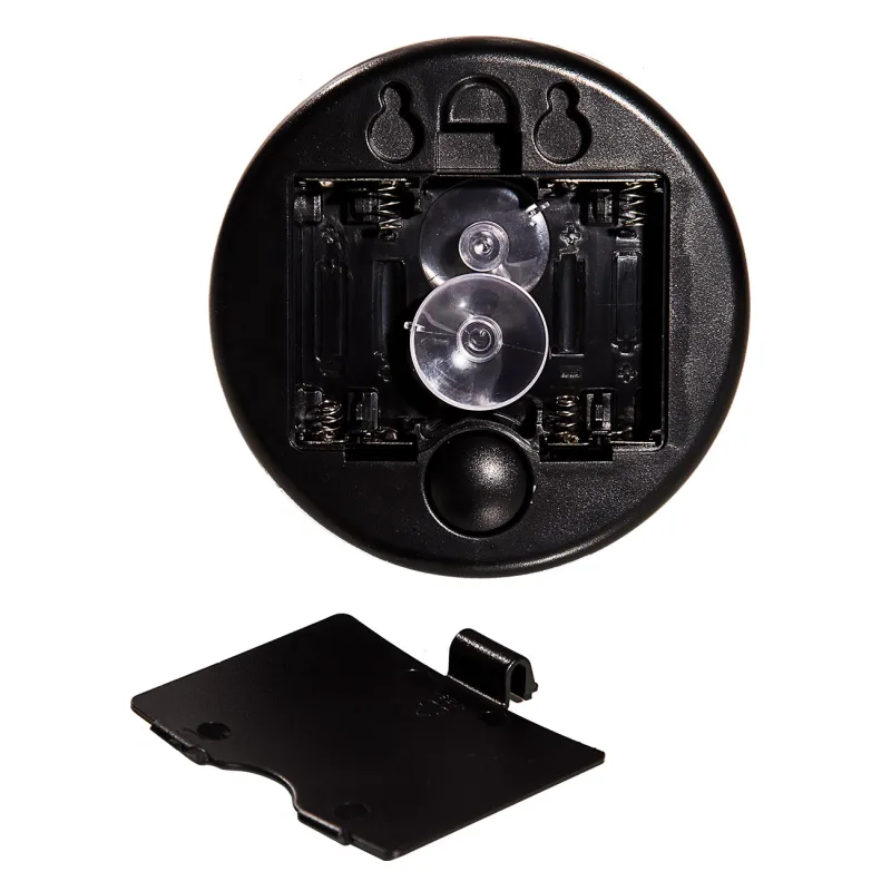 Зеркало подвесное, 10/8 см, увеличительное, с подсветкой, на присоске, пластик, черное, Mirror, image-1