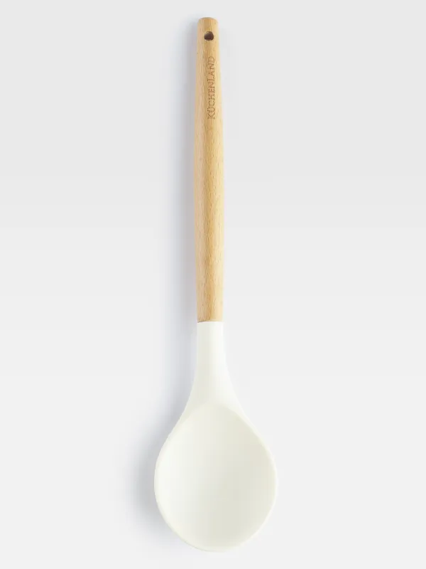 Набор кухонных принадлежностей, 5 пр, в подставке, дерево/силикон, молочный, Weekend, image-3