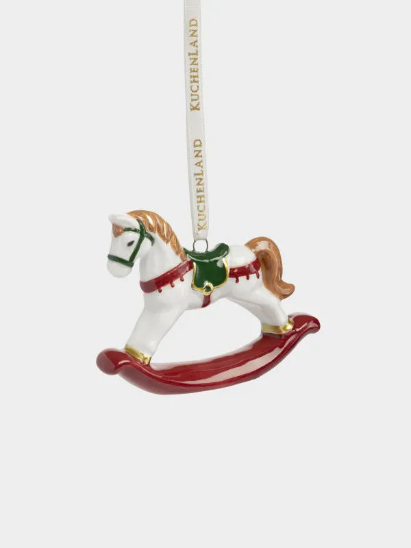 Игрушка елочная, 6 см, Лошадка-качалка, Figure horse, image-1