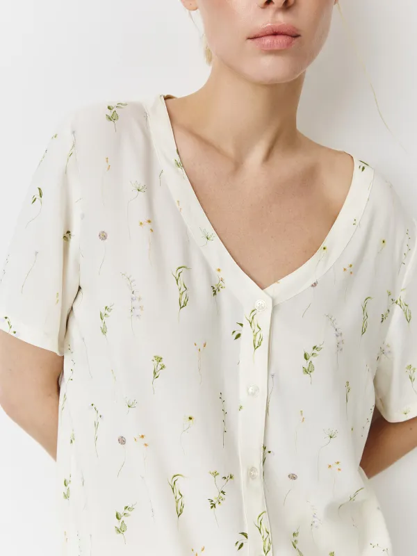 Рубашка женская, с коротким рукавом, Amina, image-1