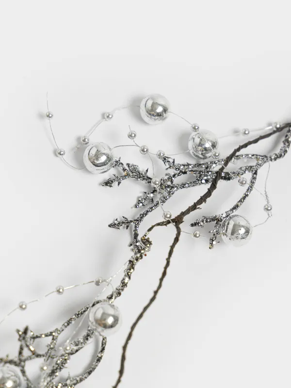 Гирлянда декоративная, 1,2 м, Ледяная ветка с бусинами, Balls decor, image-2