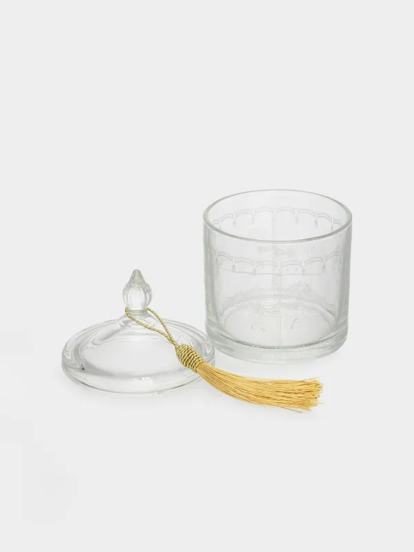 Емкость для хранения, 10х15 см, 500 мл, с кисточкой, стекло, Лошади, Clear pattern, image-2