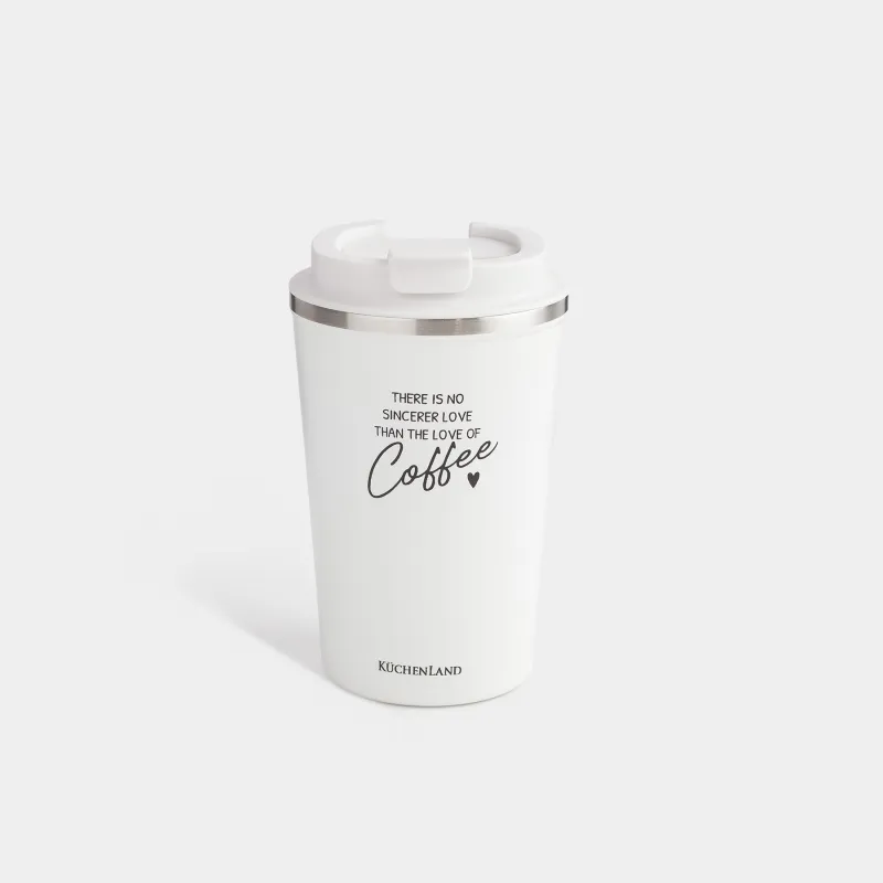Термокружка, 350 мл, с надписью, Coffee time