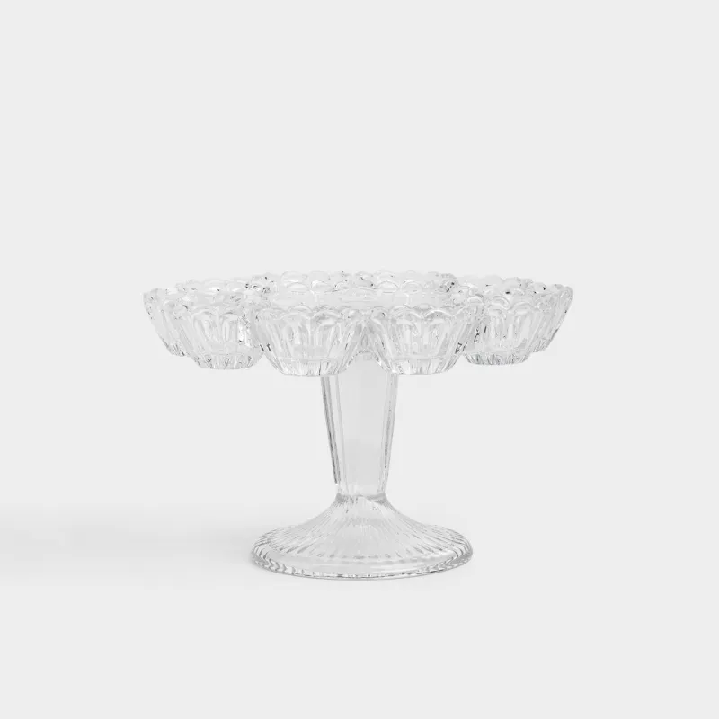 Блюдо пасхальное, 22х14 см, на ножке, 10 отд, стекло Р, Цветок, Clear pattern