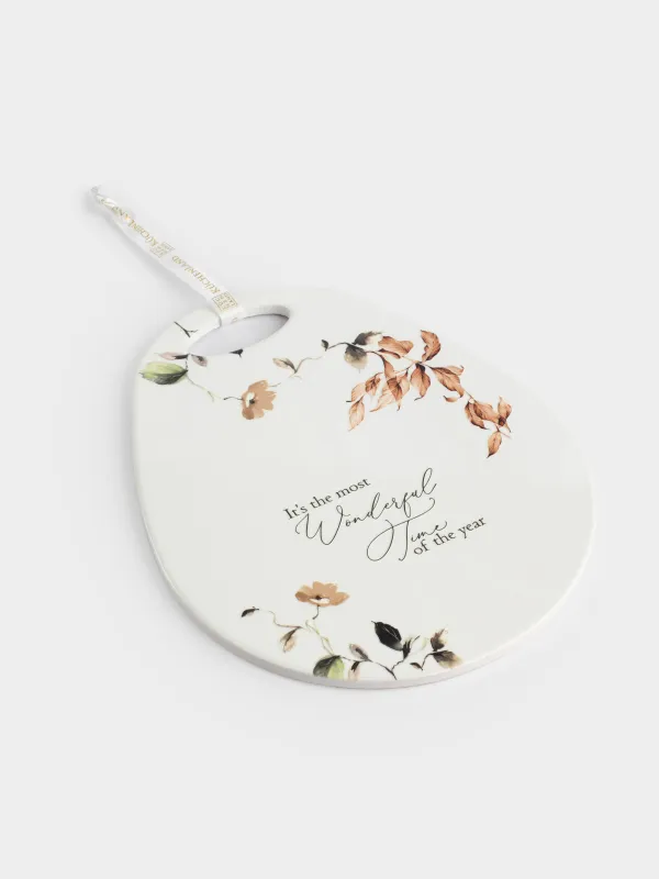 Подставка под горячее, 21х25 см, керамика/пробка, белая, Осенние цветы, Refined floral, image-3