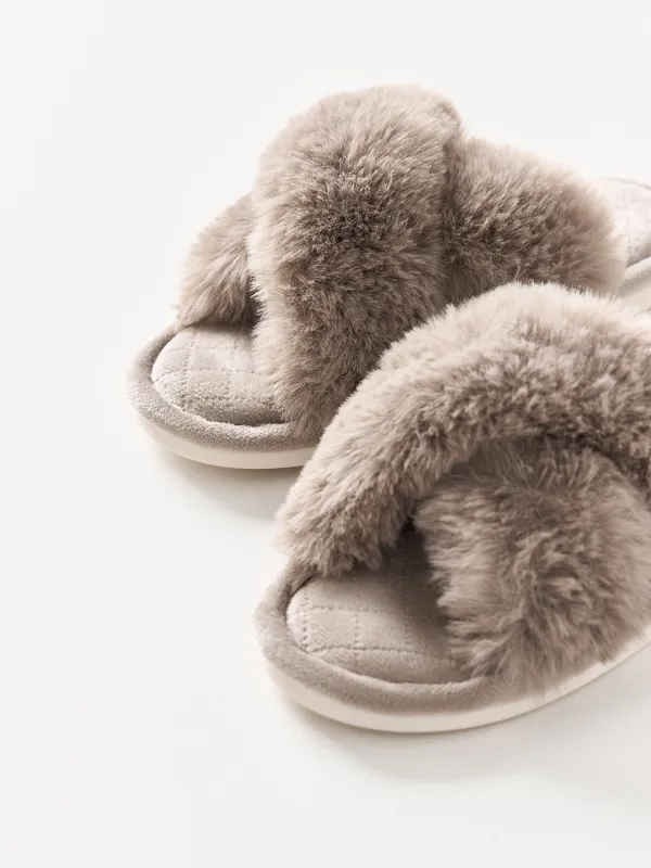 Тапочки женские, домашние, коричневые, Tape, image-2