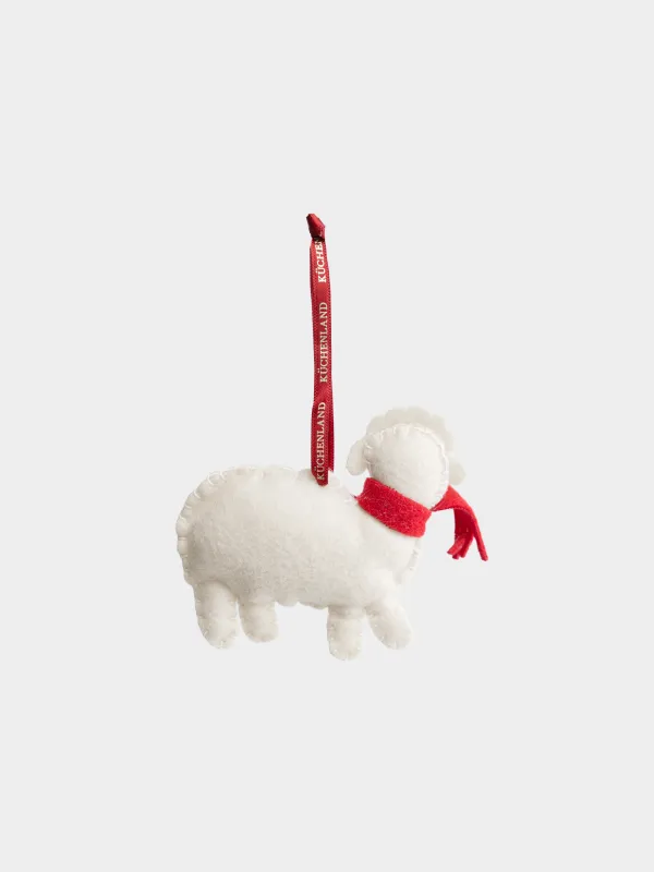 Игрушка елочная, 7х8 см, Овечка с шарфом, Figure cute, image-1