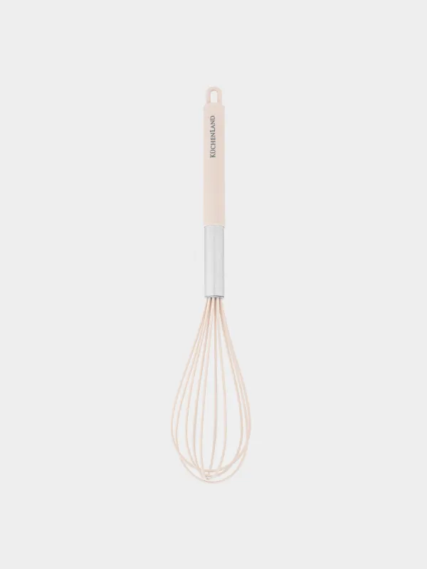 Венчик, 34 см, силикон/сталь, серо-бежевый, Metallic, image-0