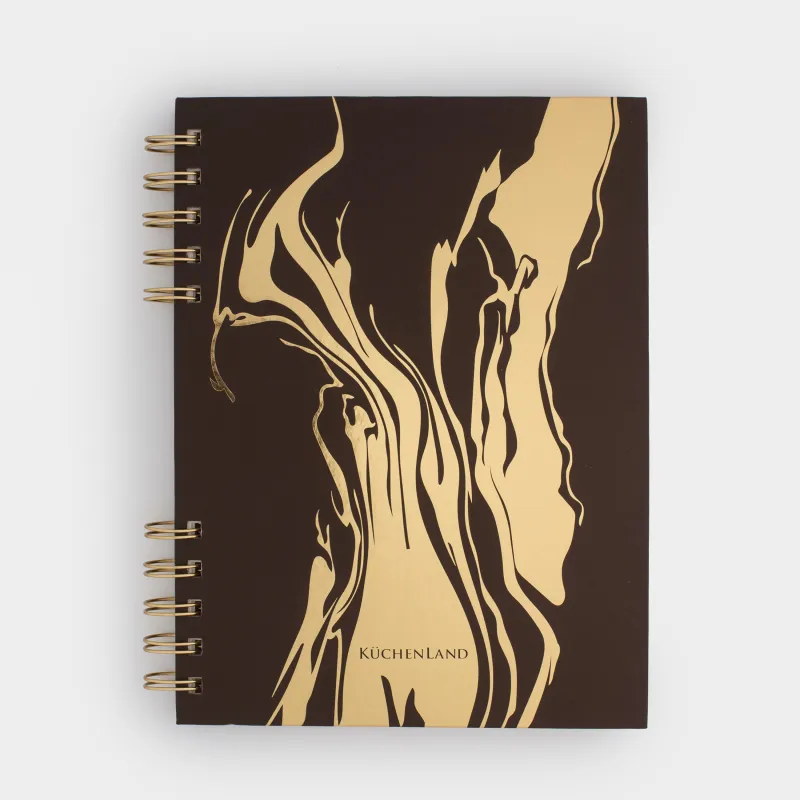 Блокнот для записей, 15х20 см, 100 л, на кольцах, картон, Разводы, Stationery