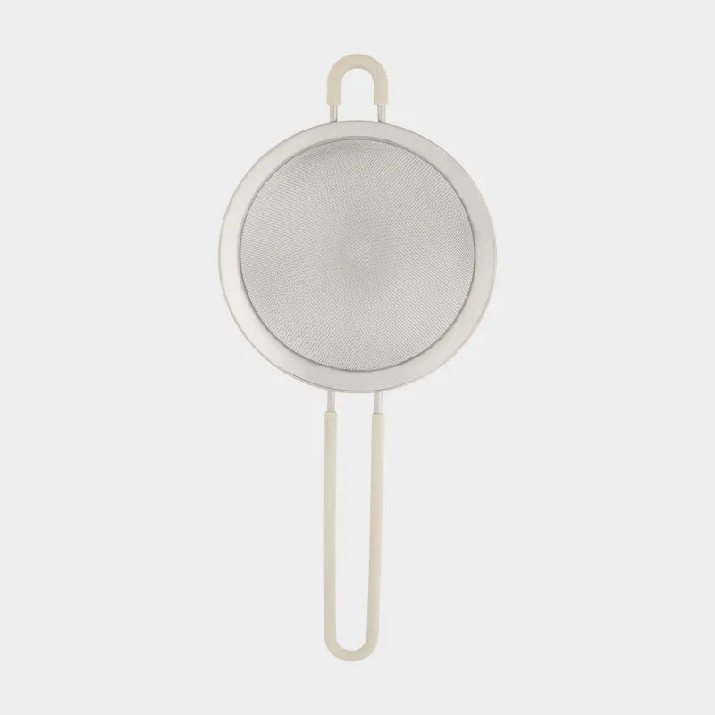 Сито, 14 см, с ручкой, сталь/силикон, бежевое, Tammy