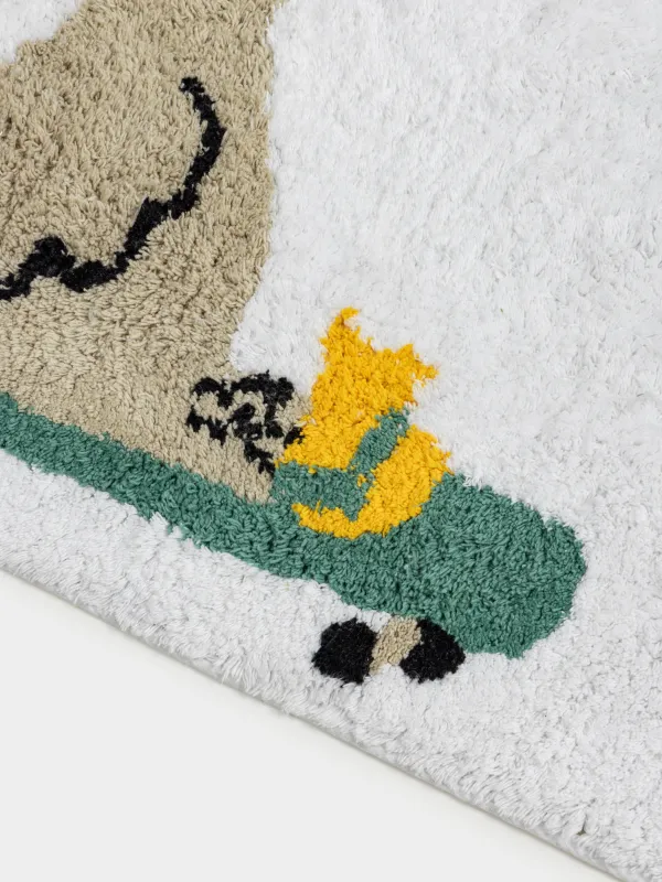 Коврик, 50х80 см, хлопок, молочный, Гусь на скейтборде, Goose, image-2